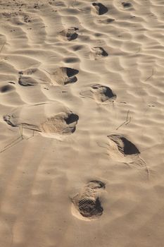 Human trace of a foot on sand