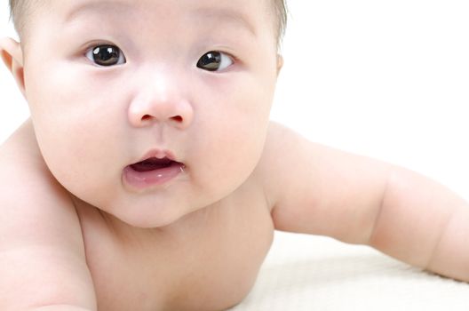 5 months old Asian Chinese baby girl smiling