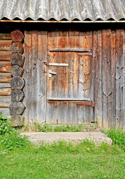 door in old wooden house