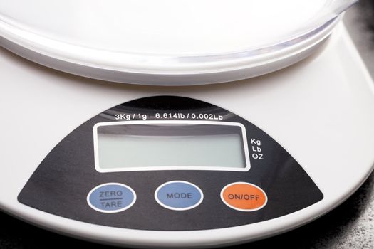 Close-up of display of cooking scale.