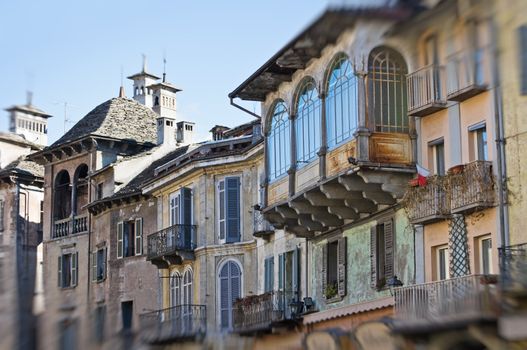 Medieval houses in Domodossola, Northern Piedmont, Italy