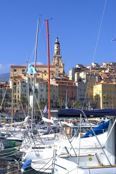 Town of Menton on the French Riviera to the Italian border