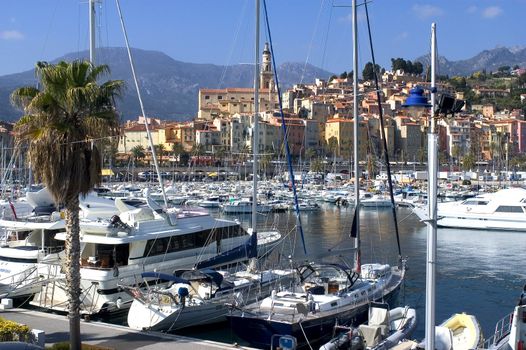 Town of Menton on the French Riviera to the Italian border