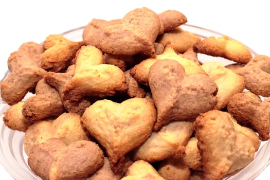 Homemade cookies in the form of hearts