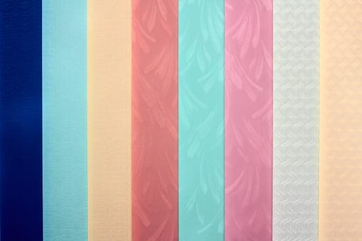 Image of a series of vertical colored blinds