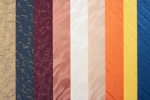 Image of a series of vertical colored blinds