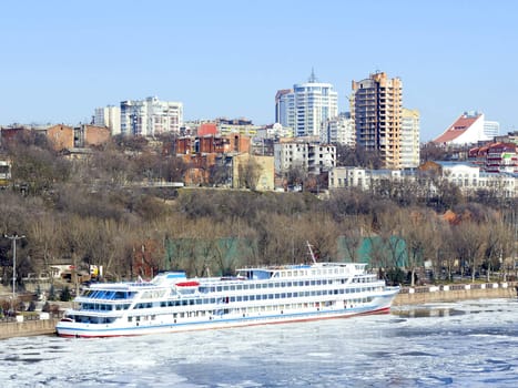 views of the city's waterfront in winter