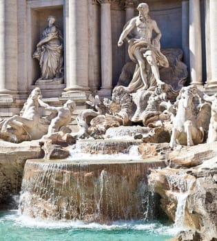 Trevi fountain during a sunny day, Rome, Italy