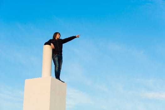 Teenager high up  to see what future is to bring