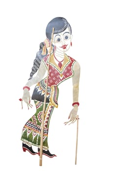Main actress of Nang Talung or Thai shadow play, Traditional Thai performances, Shadow theatre in the south of Thailand called Nang Talung, Nang Talung puppets are normally made of cowhide