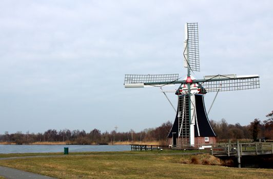 windmill over sky outside in the Netherlands