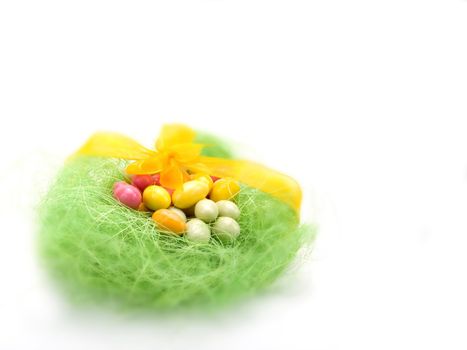 Colorful easter eggs on a white background