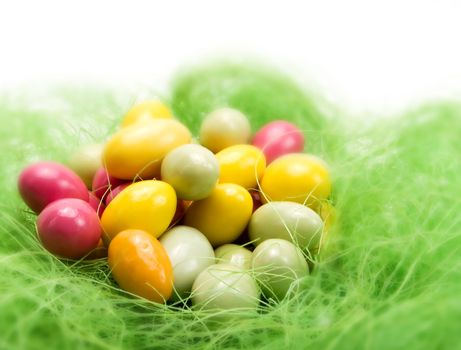 Colorful easter eggs on a white background