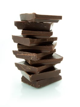 Close-up of chocolate on a white background