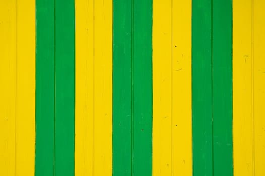Yellow and green striped planks