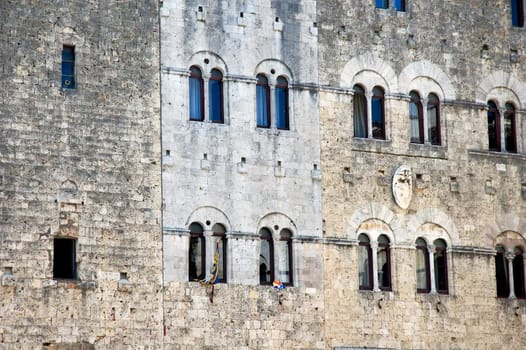 Medieval building facade in Tuscany