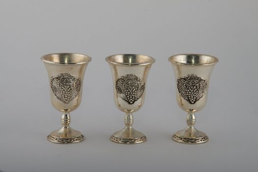 Wine-glasses cast from metal