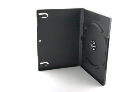 Box for DVD disk on white background