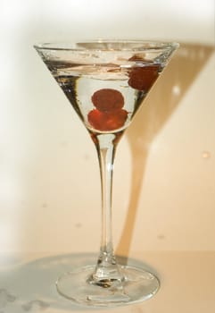 martini and raspberries coming in
