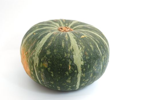 Green, Japanese pumpkin on white background