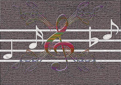 great creative abstract color rich textured image explosion of musical emotion.