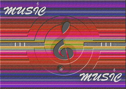 great creative abstract color rich textured image violin key and graffiti music.
