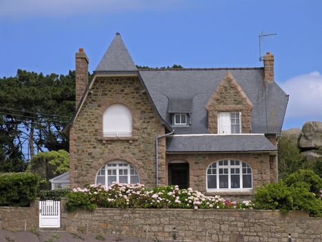 A typical bretonic house near Ploumanac'h, Brittany, North France