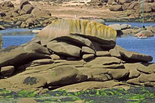 Rocks on the Granite coast near Ploumanac'h, Brittany, North France