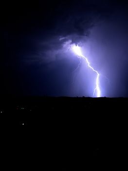 Powerful lightning in year thunderstorm