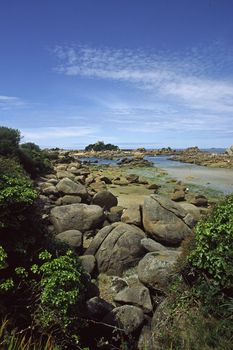 Rocks on the Granite coast near Ploumanac'h, Brittany, North France