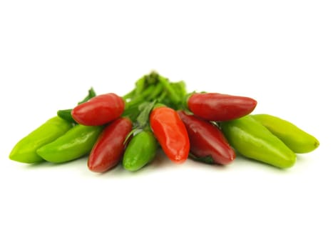 chili pepper and hot red pepper very close