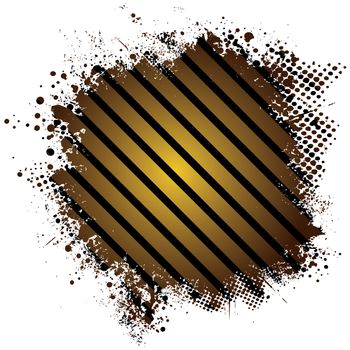 Abstract stripped golden background with half tone dot