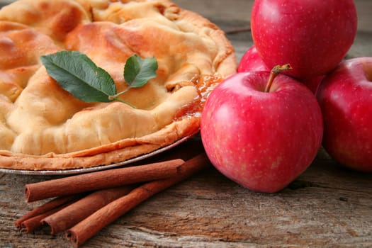 A fresh baked homemade apple pie.