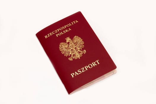 red passport isolated on white