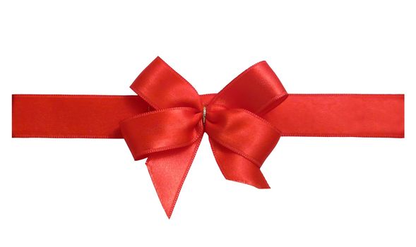 red christmas gift isolated ribbon with gold ring