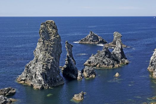 Les aiguilles de Port Coton, a rock group near Belle-Ile, Atlantic, Brittany, North France.