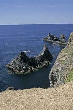 Les aiguilles de Port Coton, a rock group near Belle-Ile, Atlantic, Brittany, North France.