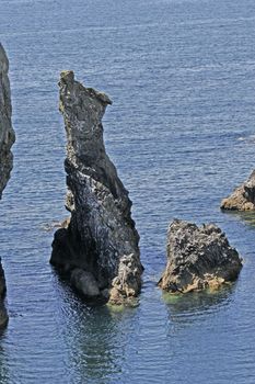 Les aiguilles de Port Coton, a rock group near Belle-Ile, Atlantic, Brittany, North France.