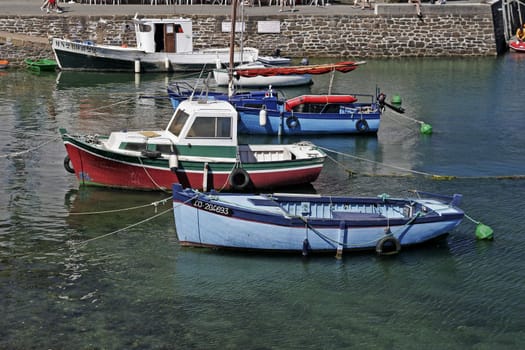 Port near Belle-Ile, Sauzon, Brittany, North France. Hafen bei Sauzon auf Belle-Ile.