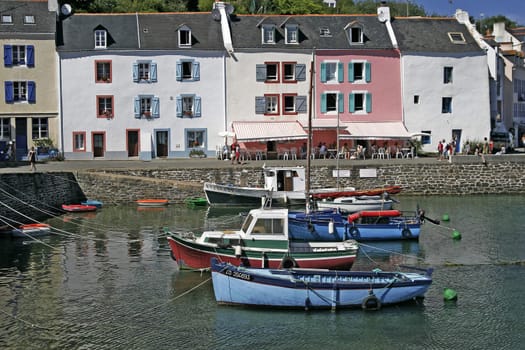 Port near Belle-Ile, Sauzon, Brittany, North France. Hafen bei Sauzon auf Belle-Ile.