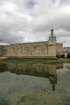 Concarneau, with old building Ville Close, Brittany, North France.