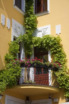 Nice balcony at summertime - Piestany, Slovakia.