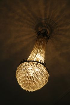 Antique crystal chandelier in the old Danish castle Holckenhavn. Canon 5D - 1600 ISO.