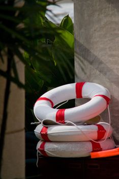 lifebuoy, Rescue hoop at swimming pool