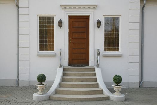 Entrance of a Danish luxury residence.