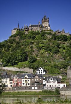 Nice old castle Cochem high above Moselle - Germany.