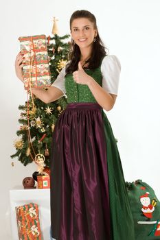 Bavarian girl was surprised by your Christmas