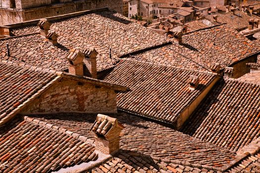 Nice view above the roofs of Gubbio - Umbria, Italy.