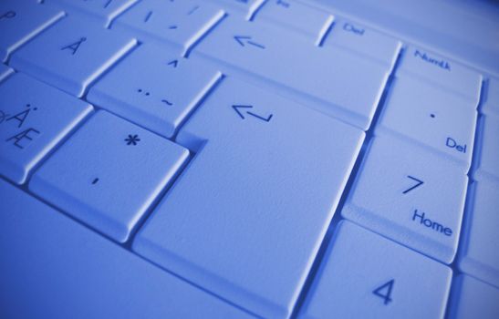 Close up of laptop keyboard.