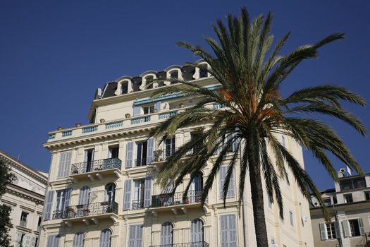 Expensive appartment building at the waterfront of Nice, France,